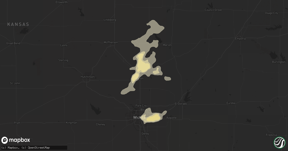 Hail map in Newton, KS on July 11, 2016
