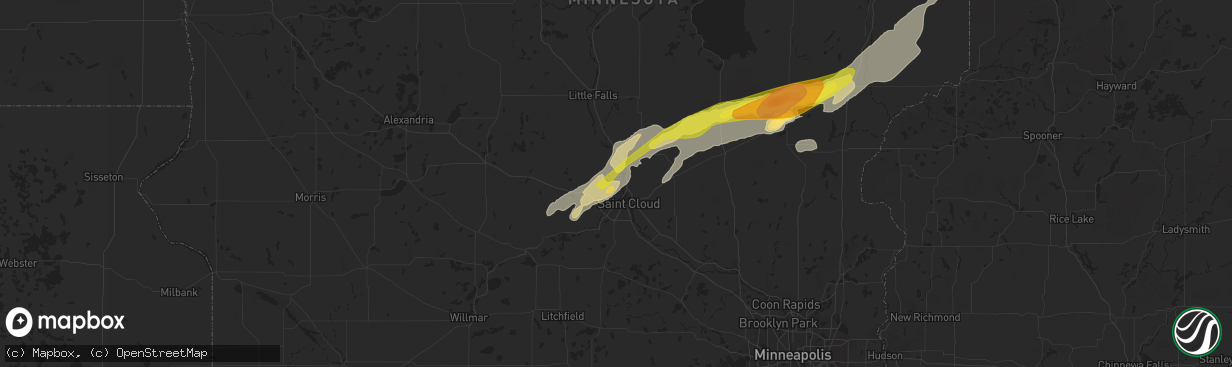 Hail map in Sartell, MN on July 11, 2016