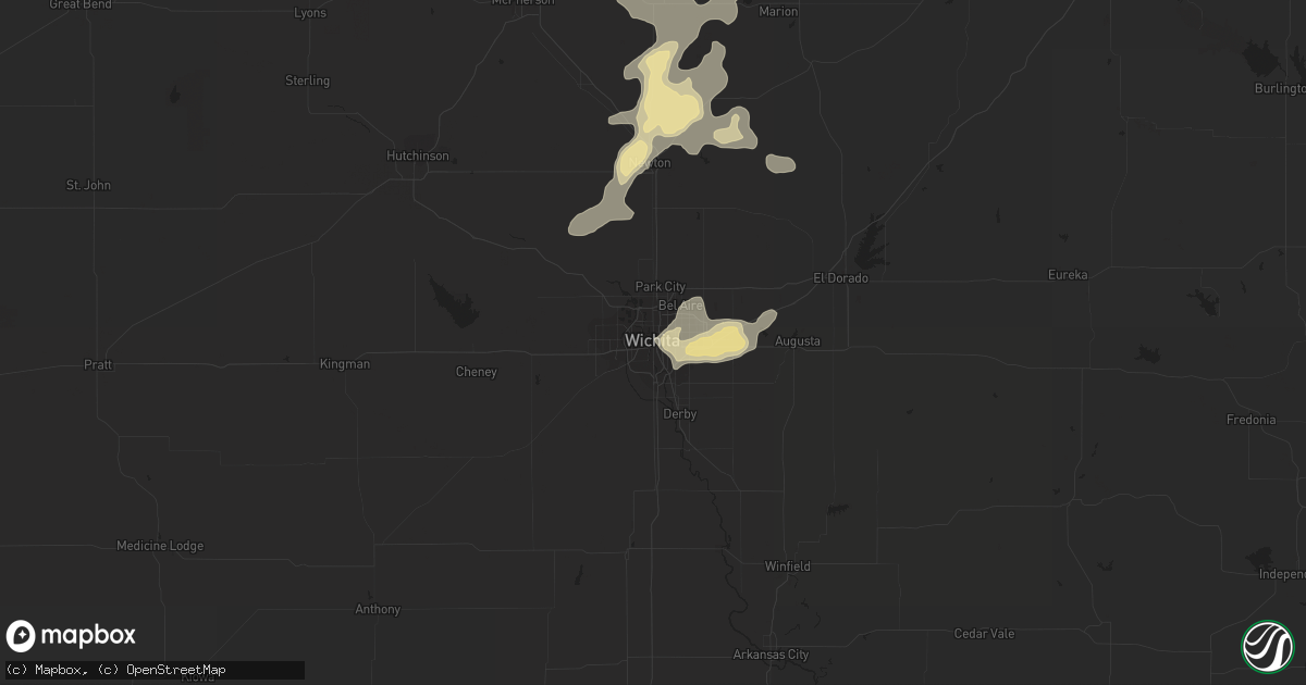 Hail map in Wichita, KS on July 11, 2016