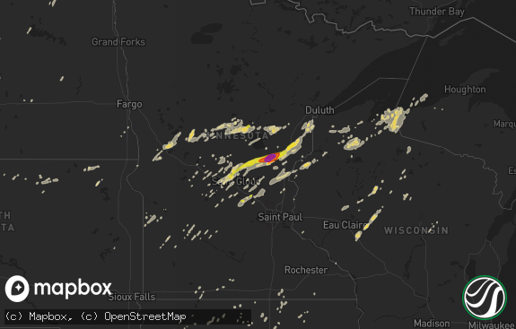 Hail map preview on 07-11-2016