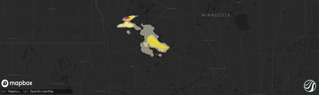 Hail map in Alexandria, MN on July 11, 2017