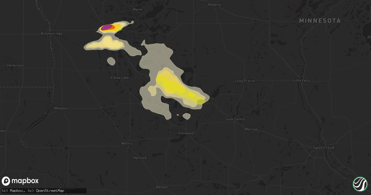 Hail map in Alexandria, MN on July 11, 2017