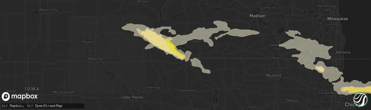 Hail map in Dubuque, IA on July 11, 2017