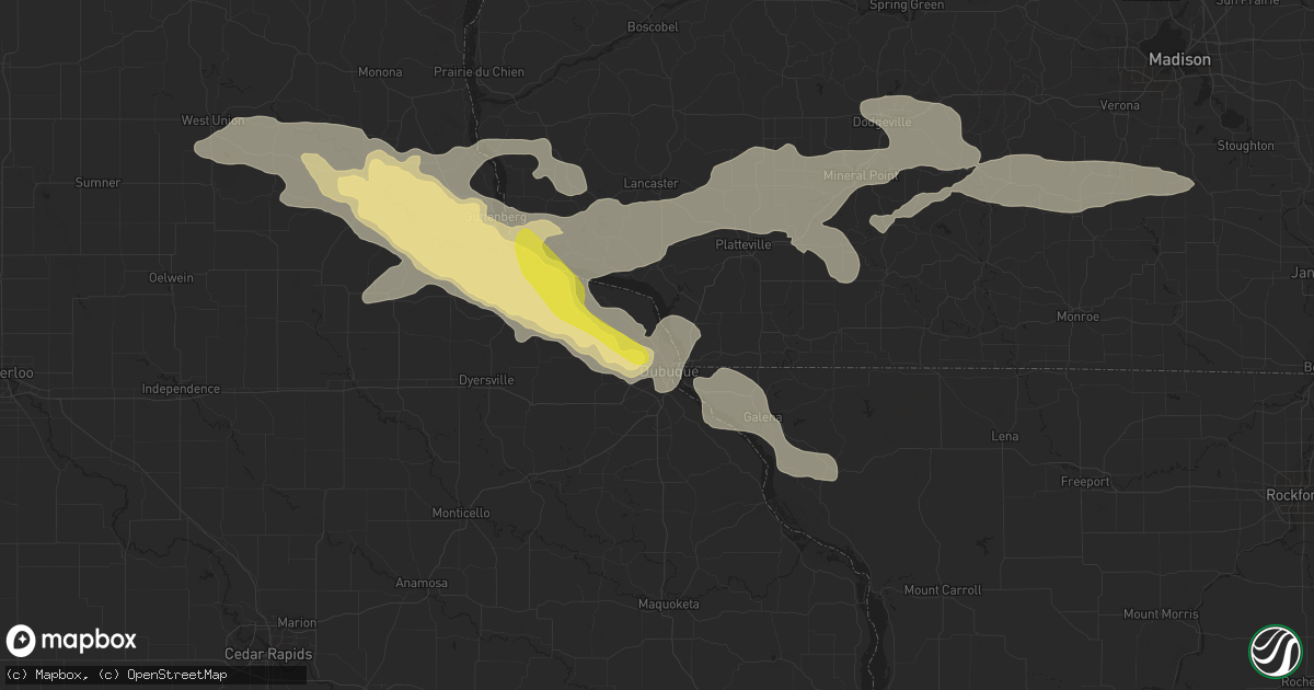 Hail map in Dubuque, IA on July 11, 2017