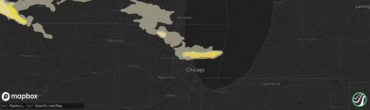 Hail map in Glenview, IL on July 11, 2017