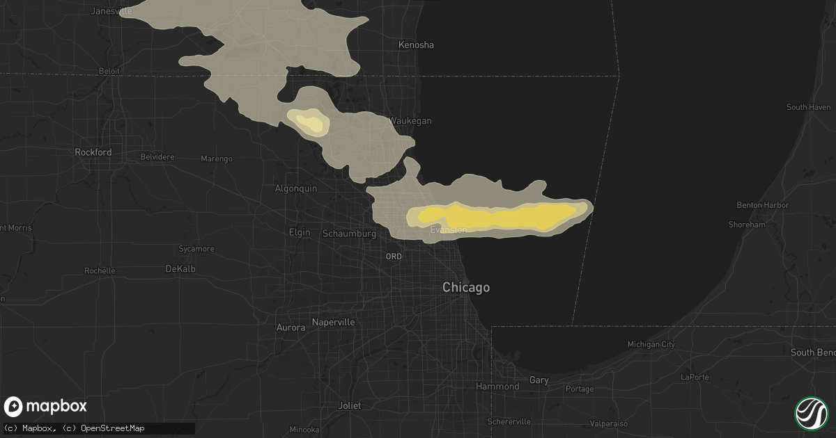 Hail map in Glenview, IL on July 11, 2017