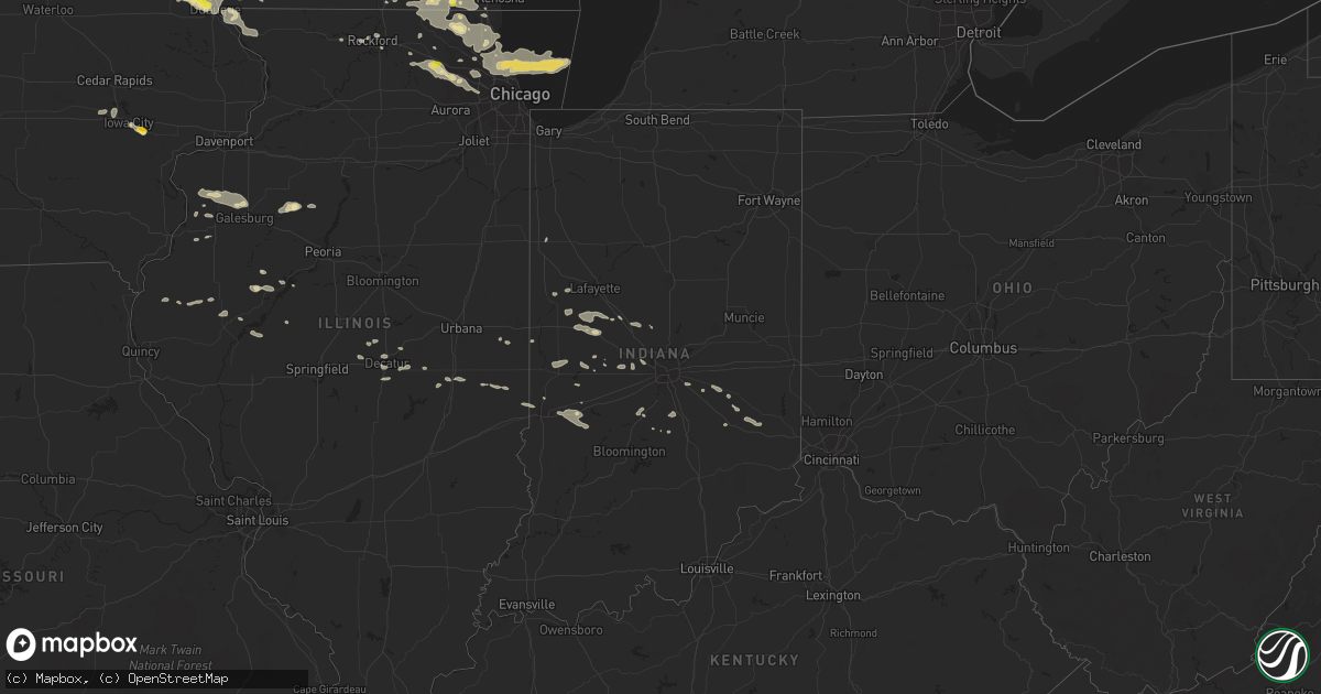 Hail map in Indiana on July 11, 2017