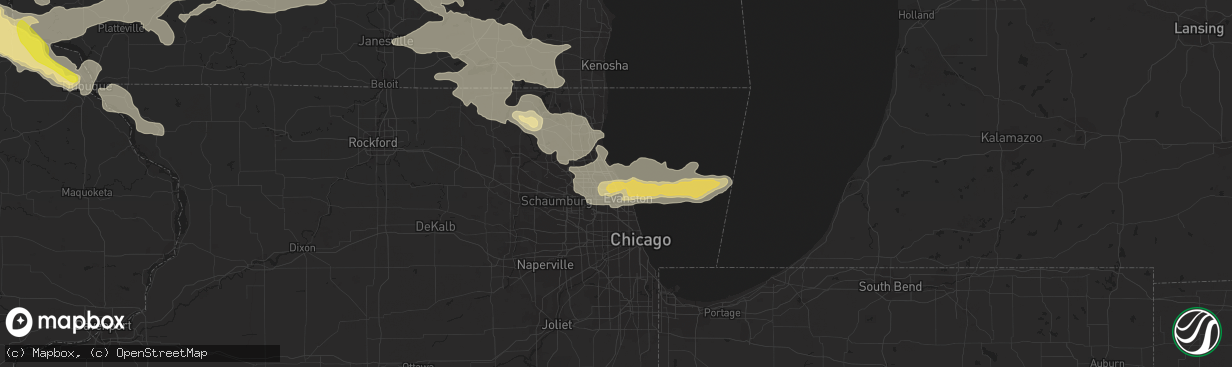 Hail map in Winnetka, IL on July 11, 2017