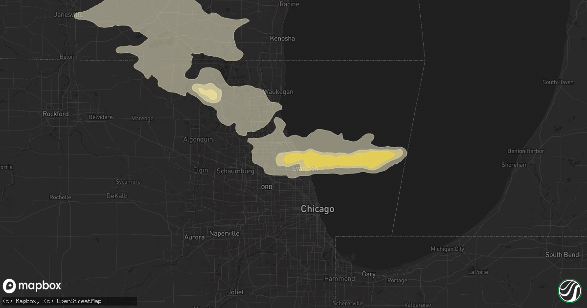 Hail map in Winnetka, IL on July 11, 2017