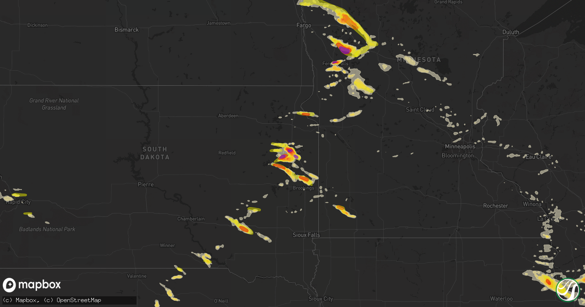 Hail map on July 11, 2017