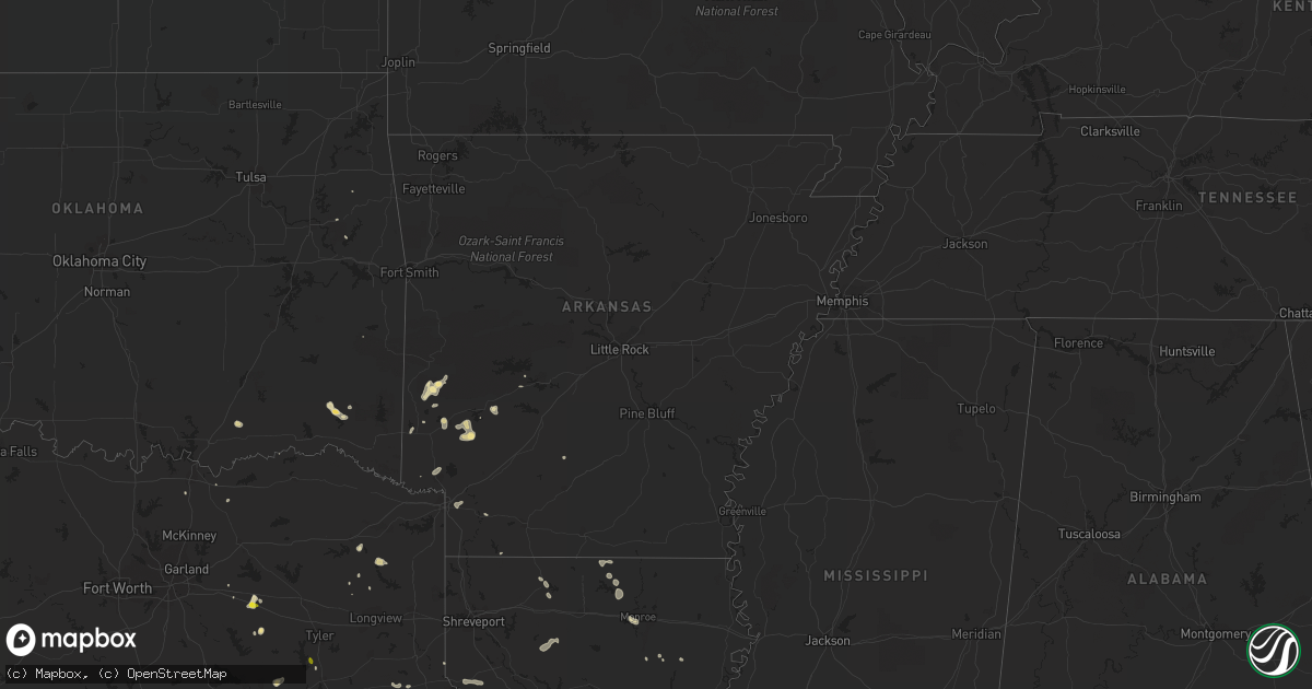 Hail map in Arkansas on July 11, 2018