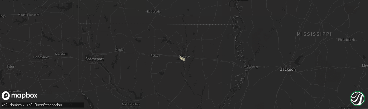 Hail map in Monroe, LA on July 11, 2018