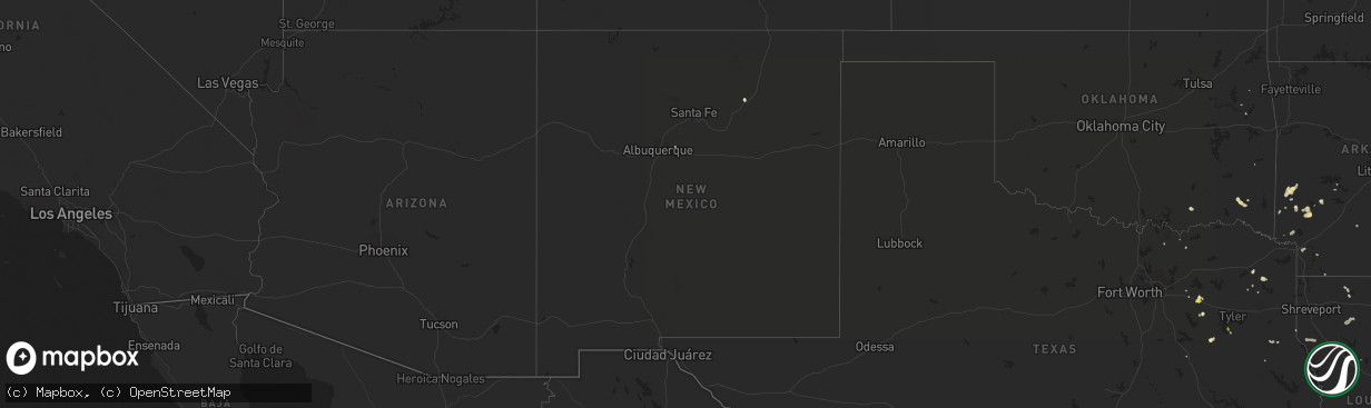 Hail map in New Mexico on July 11, 2018