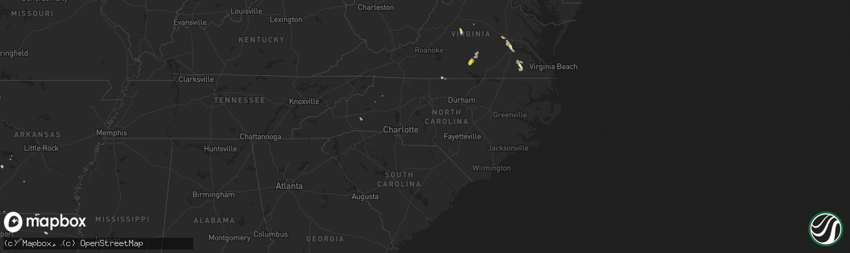 Hail map in North Carolina on July 11, 2018