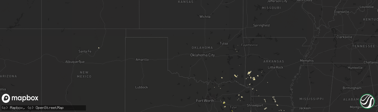 Hail map in Oklahoma on July 11, 2018