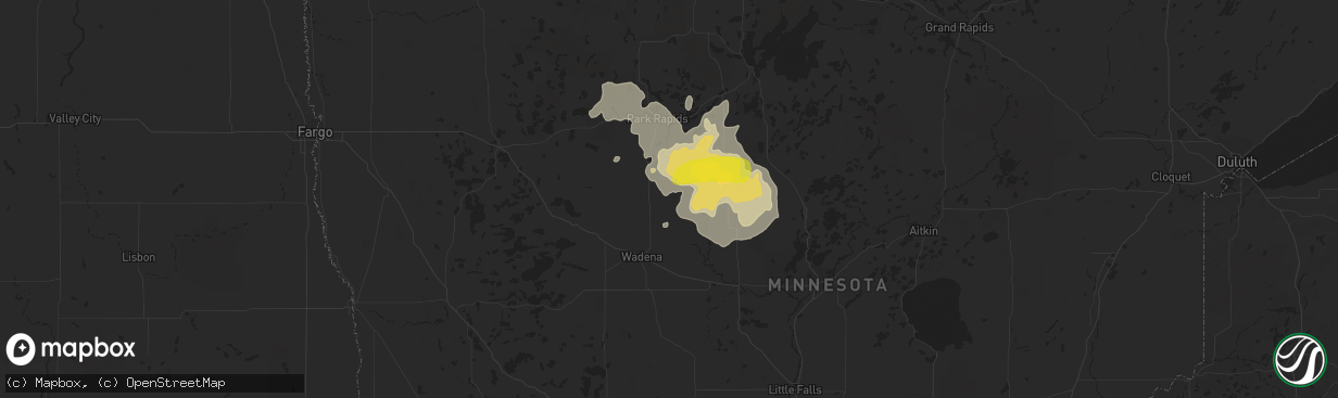 Hail map in Sebeka, MN on July 11, 2018