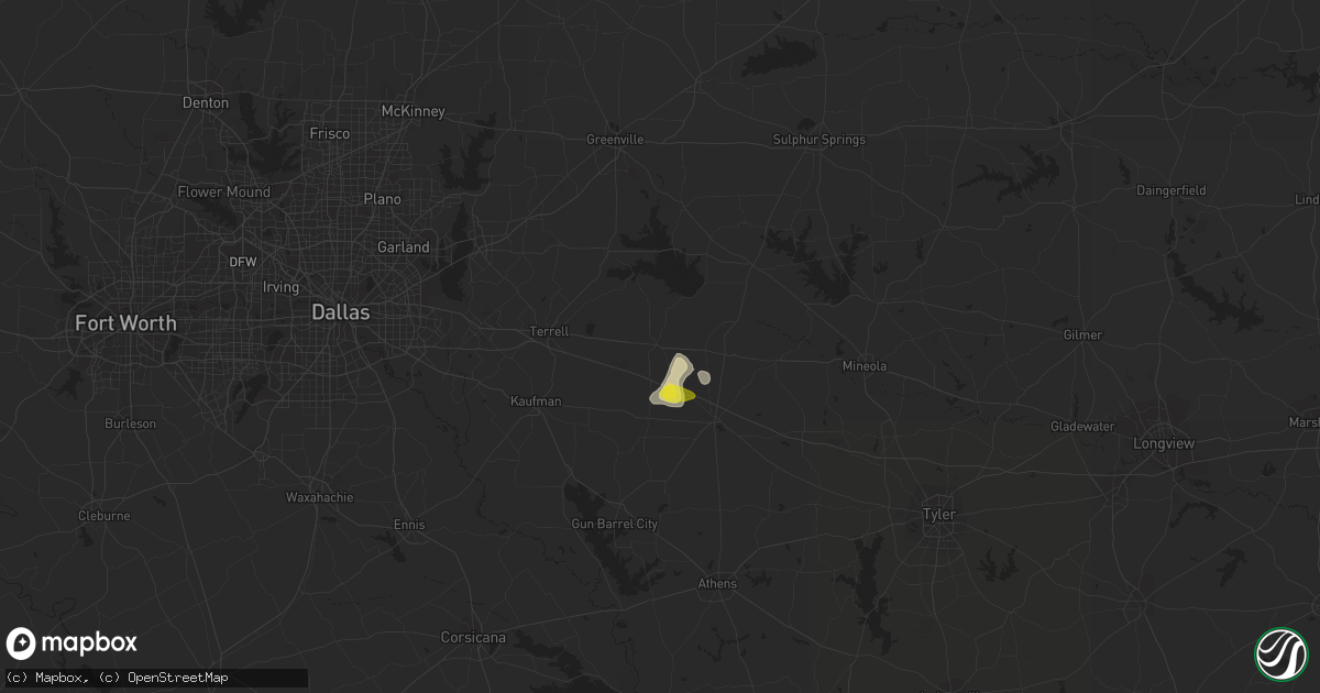Hail map in Wills Point, TX on July 11, 2018