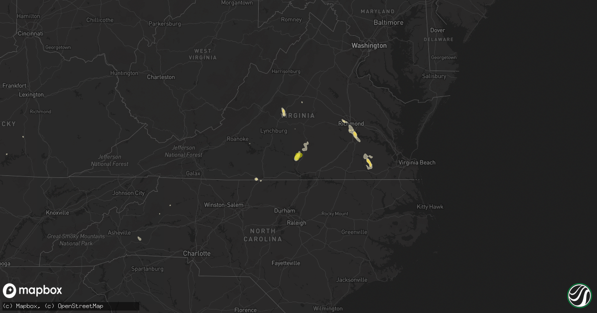 Hail map on July 11, 2018