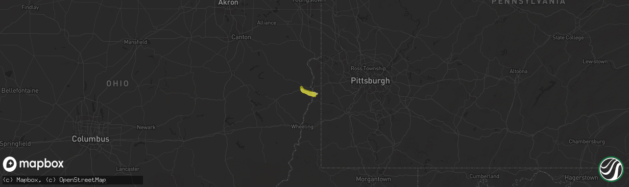 Hail map in Follansbee, WV on July 11, 2019