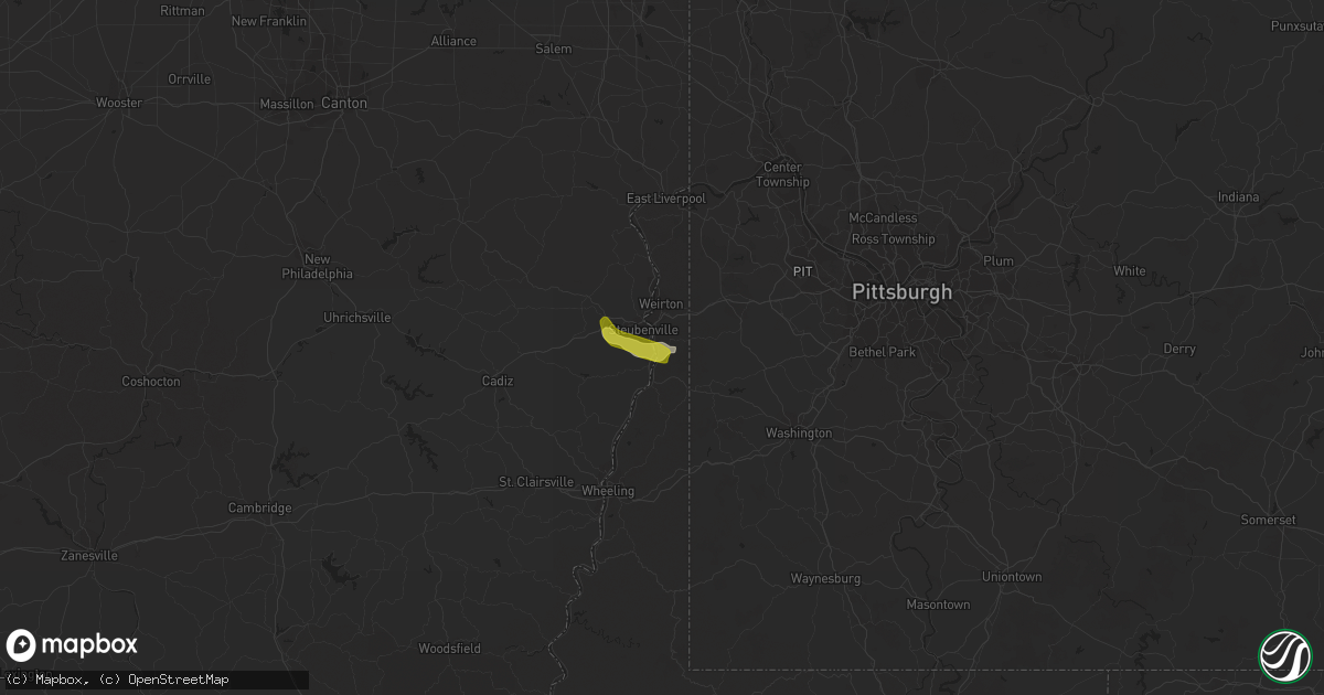 Hail map in Follansbee, WV on July 11, 2019