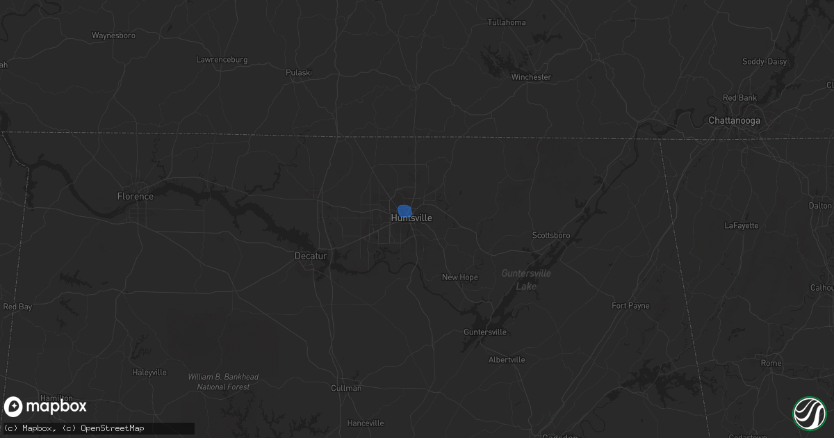 Hail map in Huntsville, AL on July 11, 2019