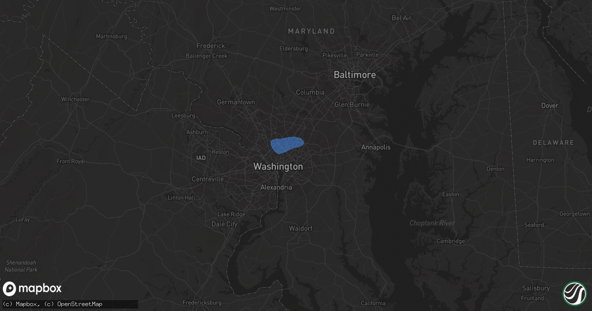 Hail map in Hyattsville, MD on July 11, 2019