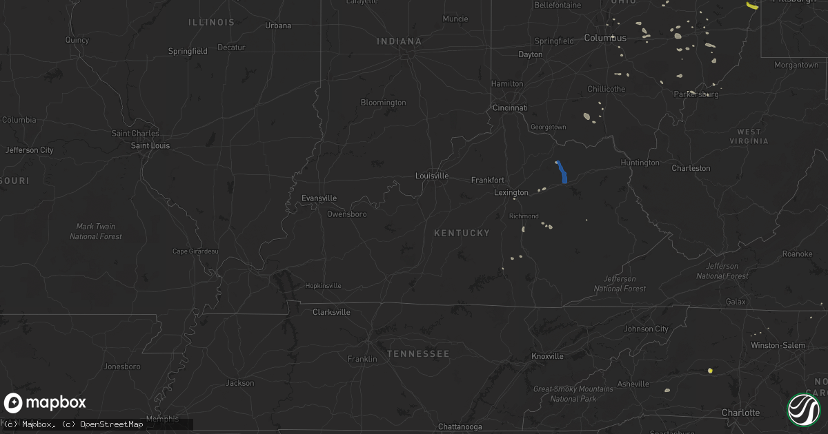 Hail map in Kentucky on July 11, 2019