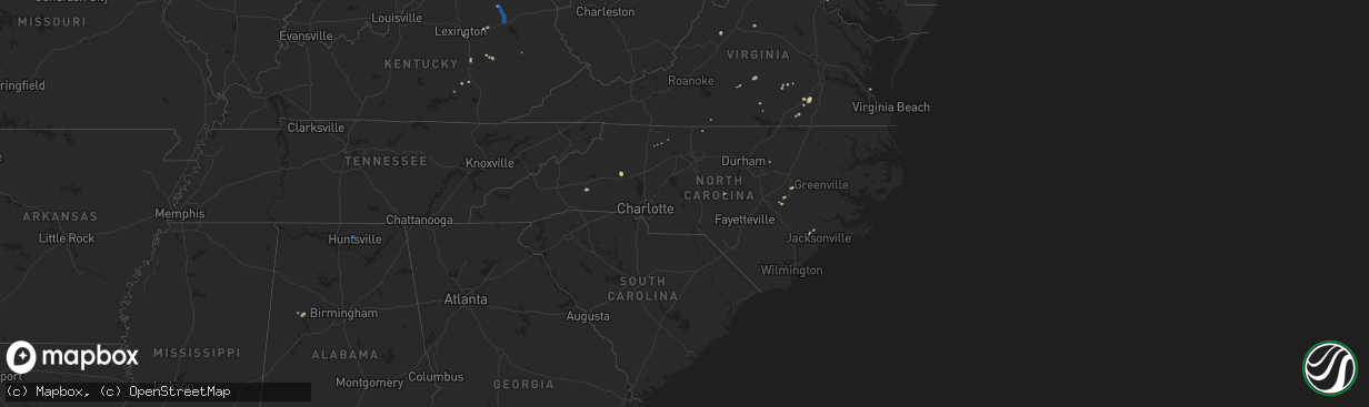 Hail map in North Carolina on July 11, 2019