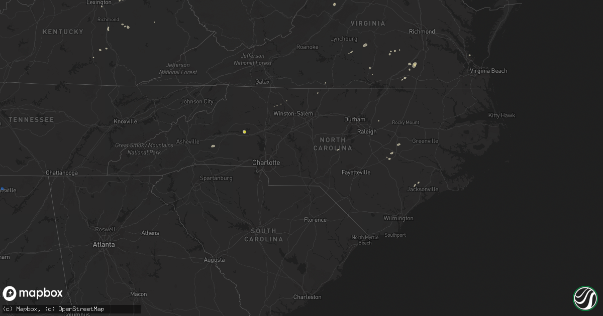 Hail map in North Carolina on July 11, 2019