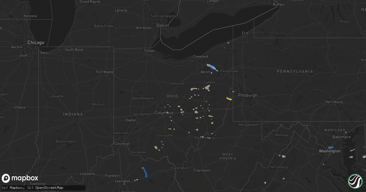Hail map in Ohio on July 11, 2019
