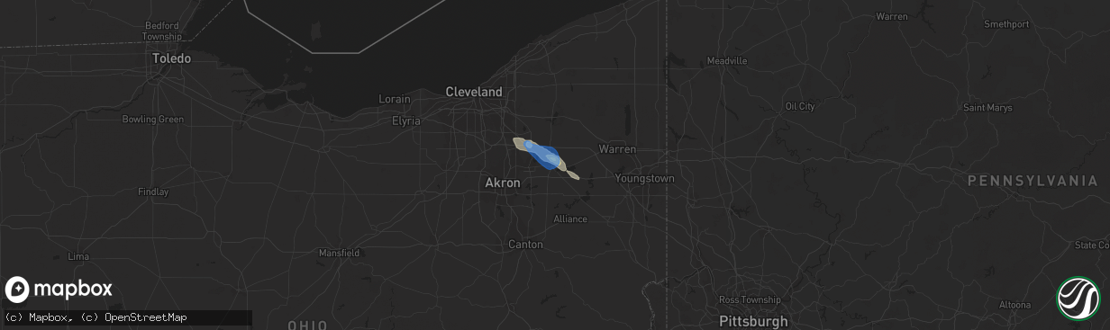 Hail map in Ravenna, OH on July 11, 2019