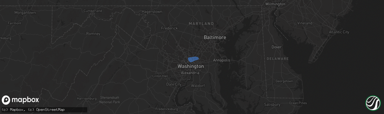 Hail map in Silver Spring, MD on July 11, 2019