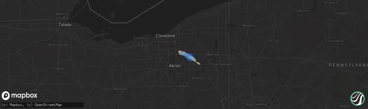 Hail map in Streetsboro, OH on July 11, 2019