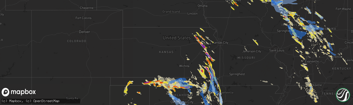 Hail map in Kansas on July 11, 2020