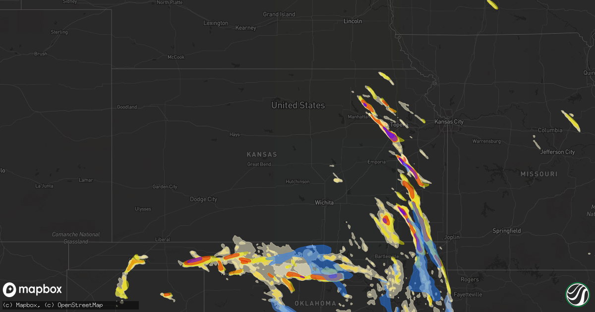 Hail map in Kansas on July 11, 2020