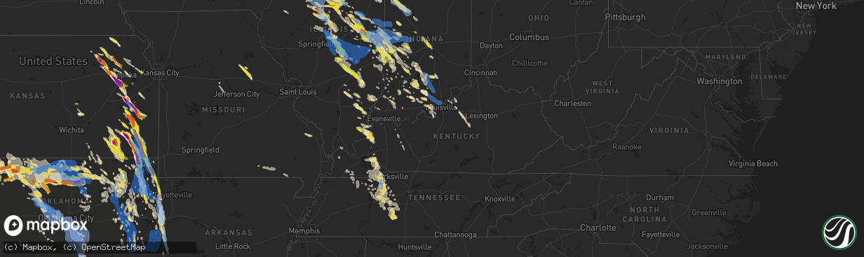 Hail map in Kentucky on July 11, 2020