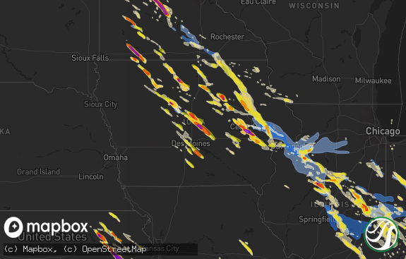 Hail map preview on 07-11-2020