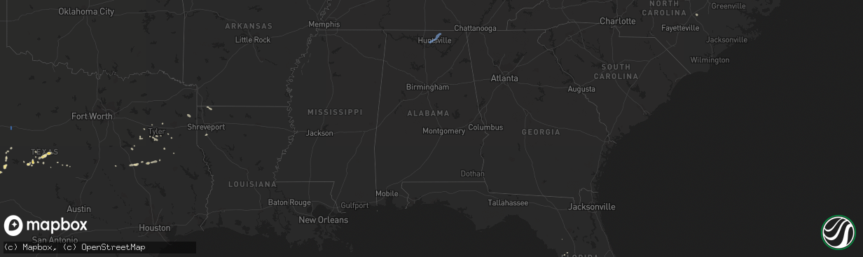 Hail map in Alabama on July 11, 2021