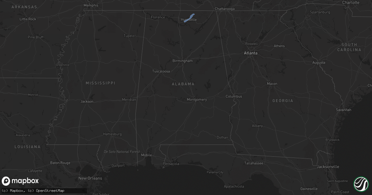 Hail map in Alabama on July 11, 2021