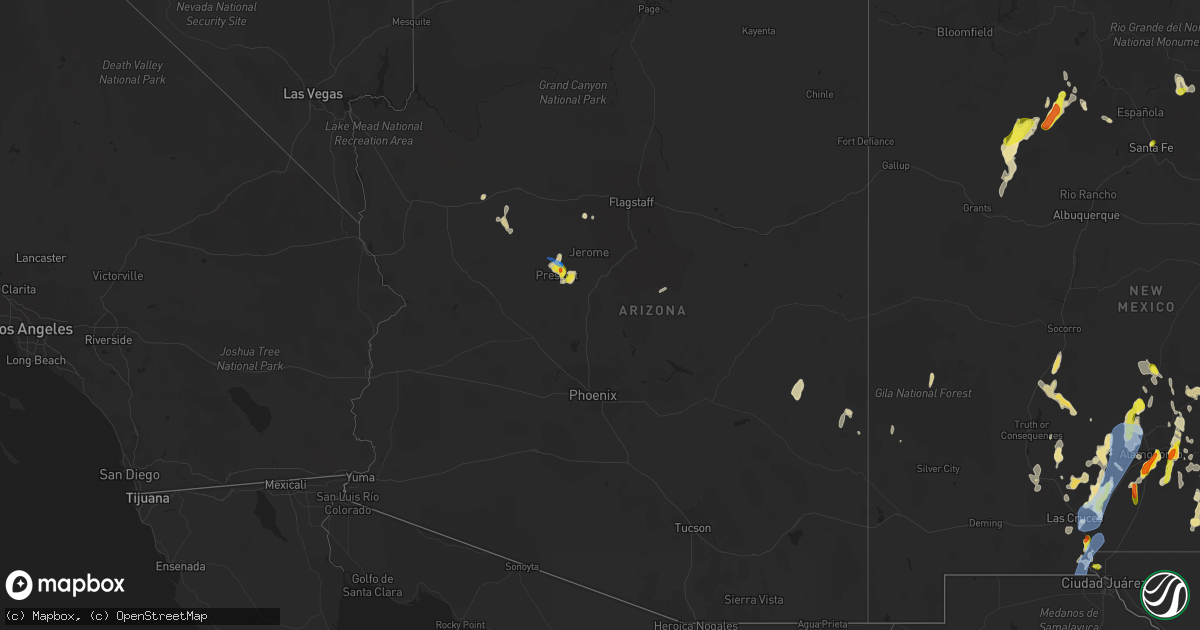 Hail map in Arizona on July 11, 2021