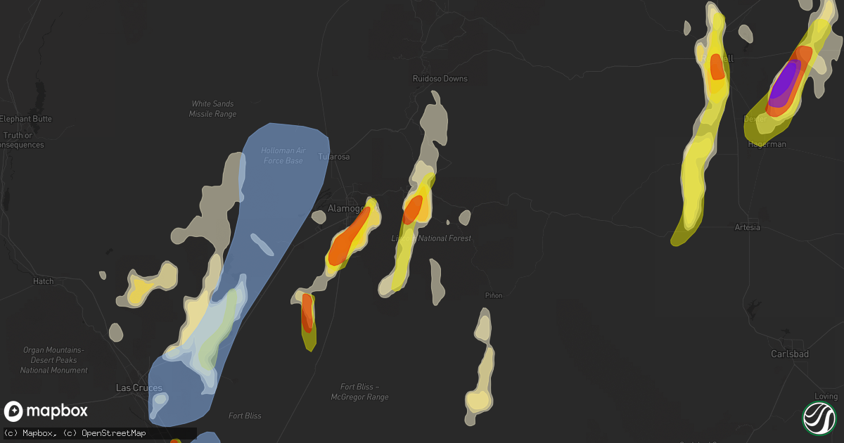 Hail map in Cloudcroft, NM on July 11, 2021