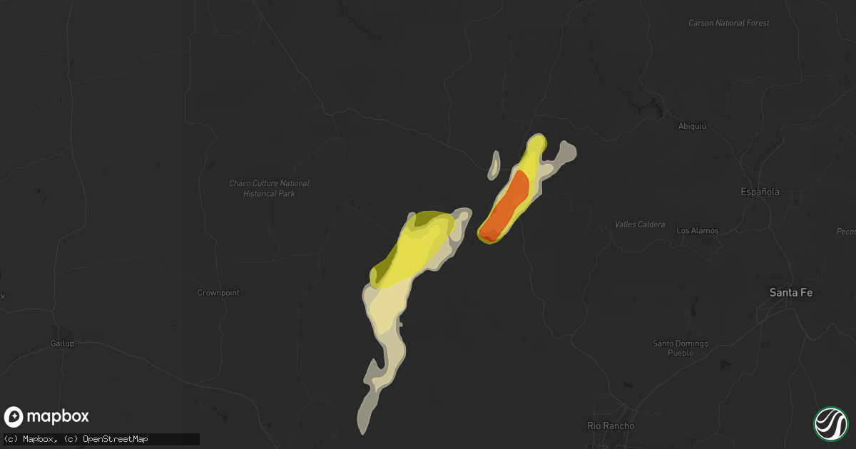 Hail map in Cuba, NM on July 11, 2021