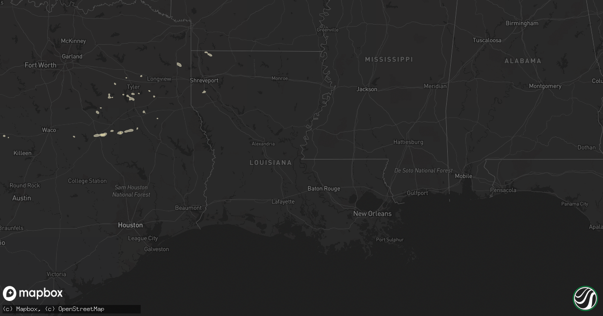 Hail map in Louisiana on July 11, 2021