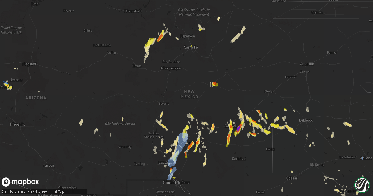 Hail map in New Mexico on July 11, 2021