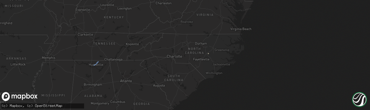 Hail map in North Carolina on July 11, 2021