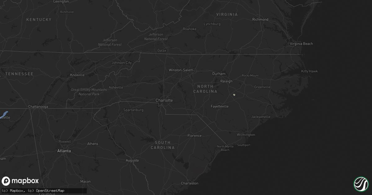 Hail map in North Carolina on July 11, 2021