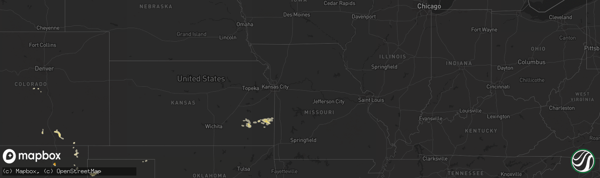 Hail map in Kansas on July 11, 2022