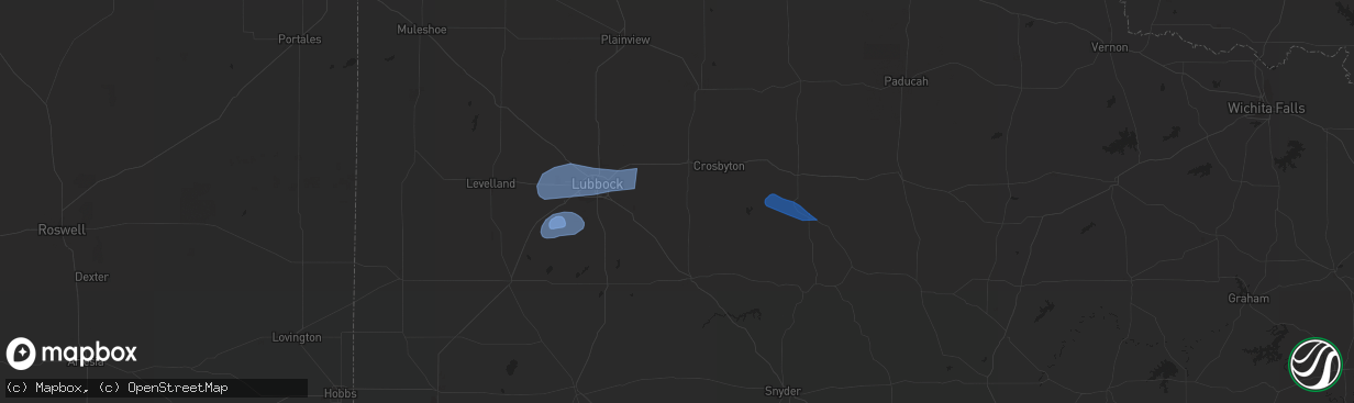 Hail map in Idalou, TX on July 11, 2023
