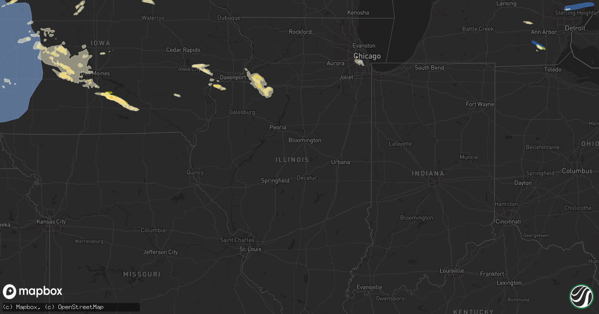 Hail map in Illinois on July 11, 2023