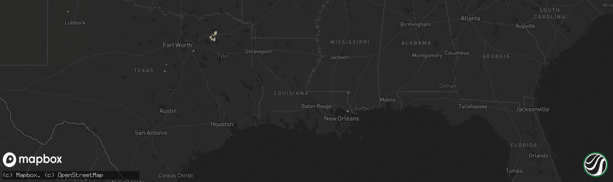 Hail map in Louisiana on July 11, 2023